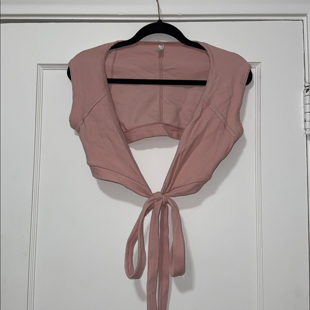 FP movement Pink Tie-Front Crop Top